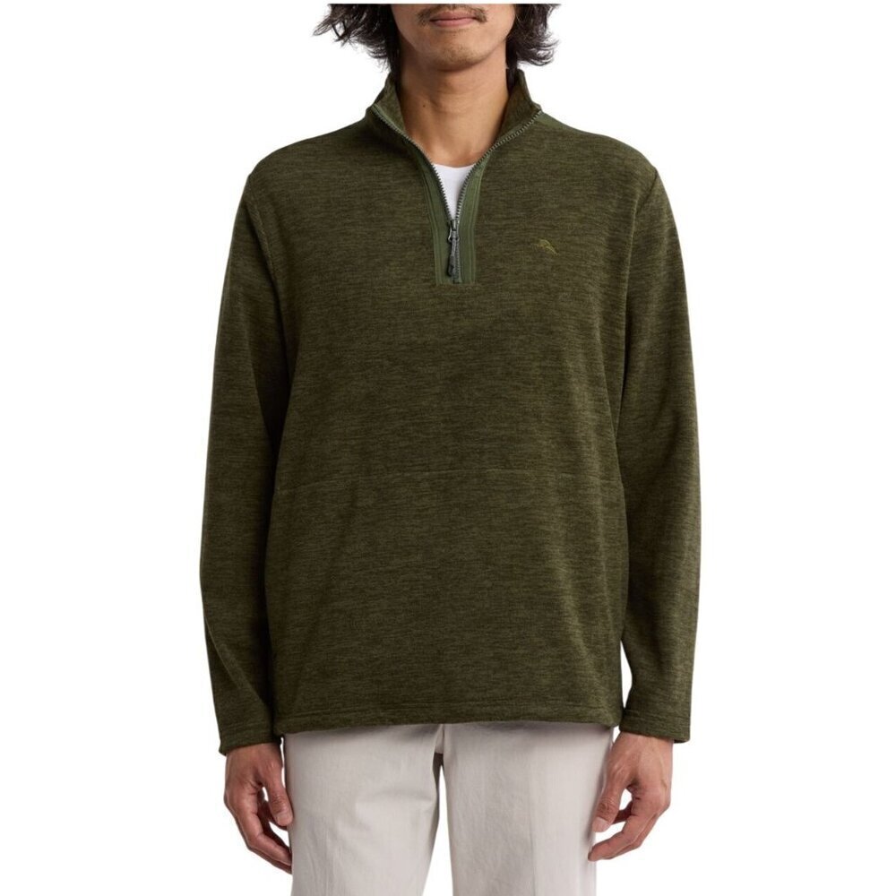 Tommy Bahama Mens Green Half Zip Pockets Knit Arch Cape Pullover Sz L New